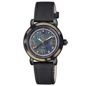 gv2 by gevril marsala tortoise quartz diamond ladies watch 9852
