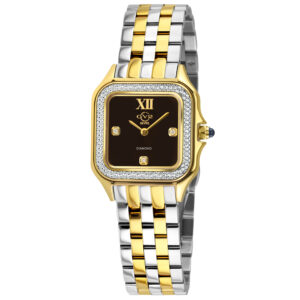 gv2 by gevril milan quartz diamond black dial ladies watch 121434b