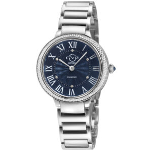gv2 by gevril rome brillante quartz blue dial ladies watch 122105b