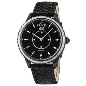 gv2 by gevril siena quartz diamond black dial ladies watch 11703 425.e