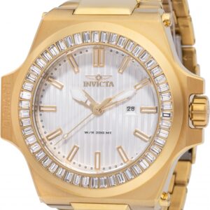 invicta akula quartz crystal silver dial men's watch 49136