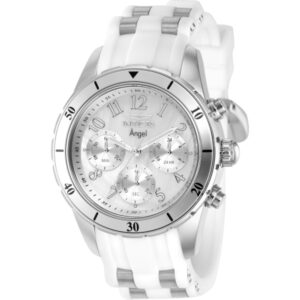invicta angel chronograph gmt quartz white dial ladies watch 37347