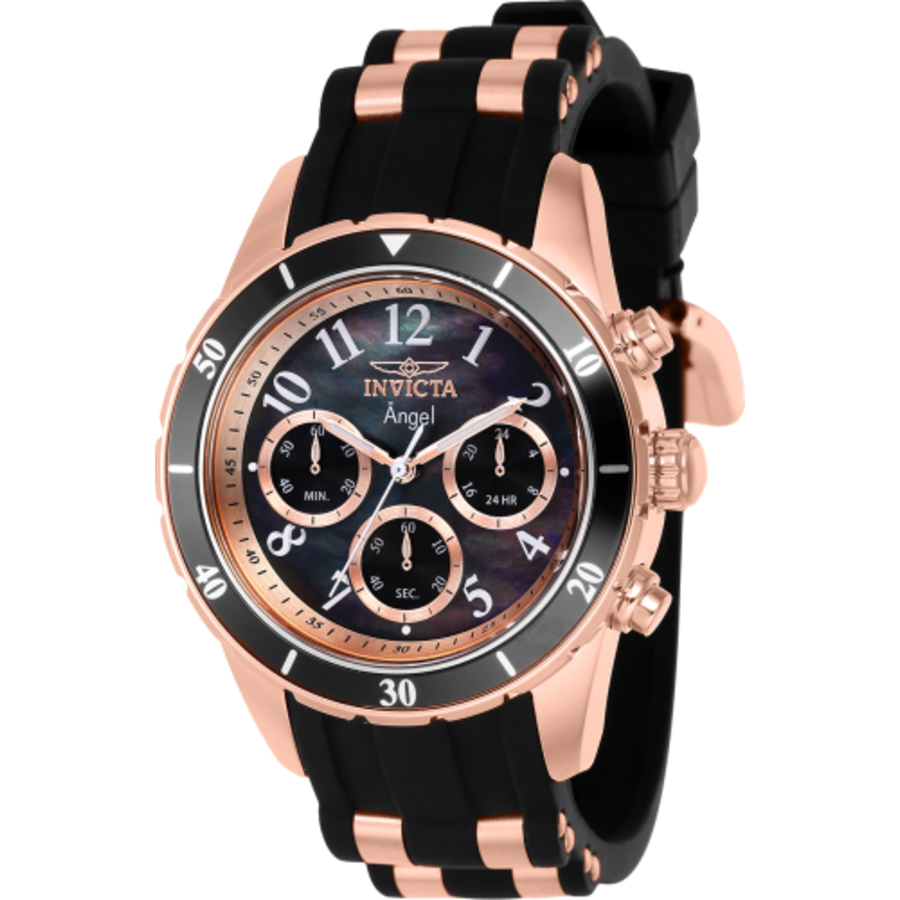 invicta angel chronograph quartz black dial ladies watch 38756 invicta angel chronograph quartz black dial ladies watch 38756