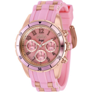 invicta angel chronograph quartz pink dial ladies watch 39345