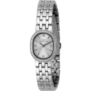 invicta angel quartz crystal silver dial ladies watch 48134