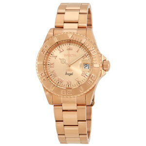 invicta angel rose dial rose gold tone ladies watch 14322