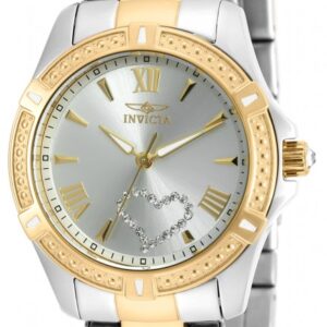 invicta angel silver dial two tone ladies watch 20323