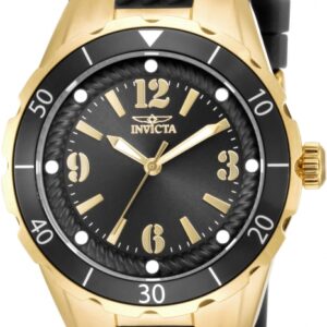 invicta angel zager exclusive quartz black dial ladies watch 17486