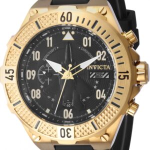 invicta aviator chronograph quartz black dial men's watch 39889
