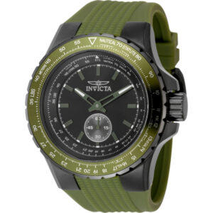 invicta aviator quartz black dial men's watch 49311