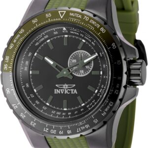 invicta aviator quartz black dial men's watch 49733