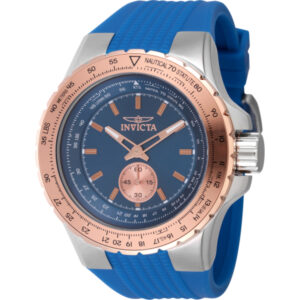invicta aviator quartz blue dial men's watch 49309