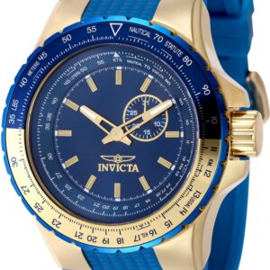 invicta aviator quartz blue dial men's watch 49732
