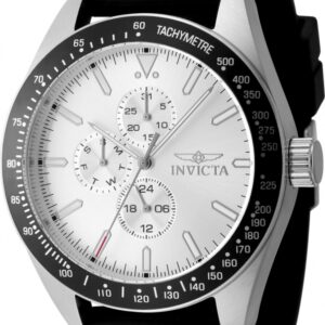 invicta aviator quartz silver dial men's watch 48855