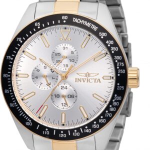 invicta aviator quartz silver dial men's watch 48861
