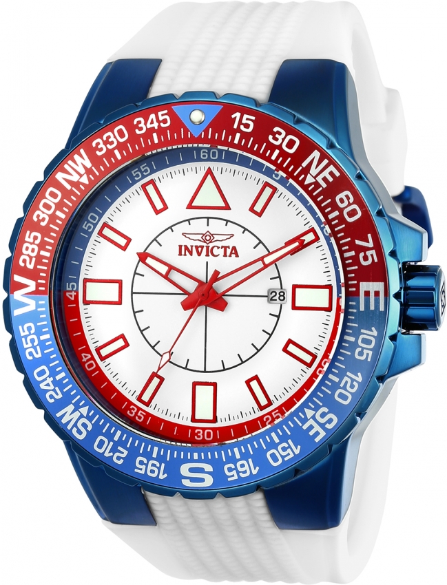 invicta aviator quartz white dial pepsi dial men's watch 23997 invicta aviator quartz white dial pepsi dial men's watch 23997