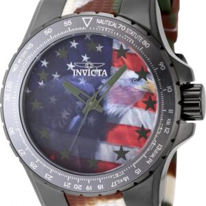 invicta aviator red and white and blue dial men's watch 48956