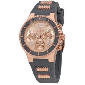 invicta blu chronograph rose dial ladies watch 24189