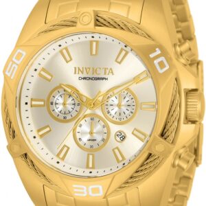 invicta bolt chronograph quartz gold dial men's watch 34123