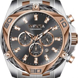 invicta bolt chronograph quartz grey dial men's watch 34135