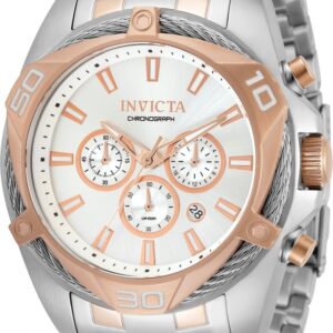 invicta bolt chronograph quartz silver dial men's watch 34134