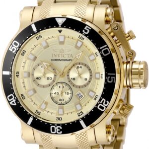 invicta coalition forces chronograph gmt quartz gold dial men's watch 49093