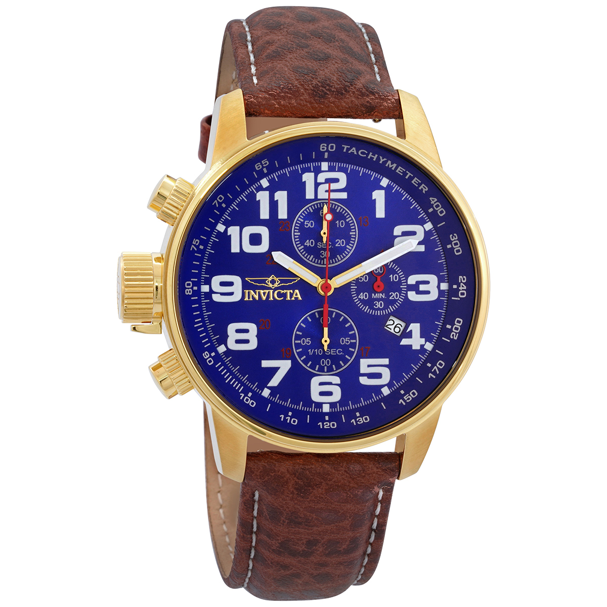 invicta force lefty chronograph blue dial brown leather men's watch 3329 invicta force lefty chronograph blue dial brown leather men's watch 3329