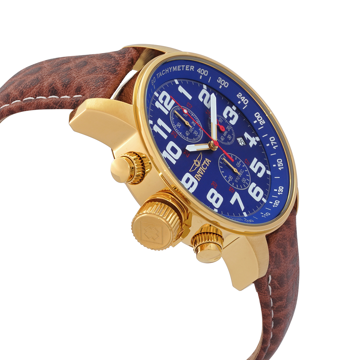 invicta force lefty chronograph blue dial brown leather men's watch 3329 invicta force lefty chronograph blue dial brown leather men's watch 3329