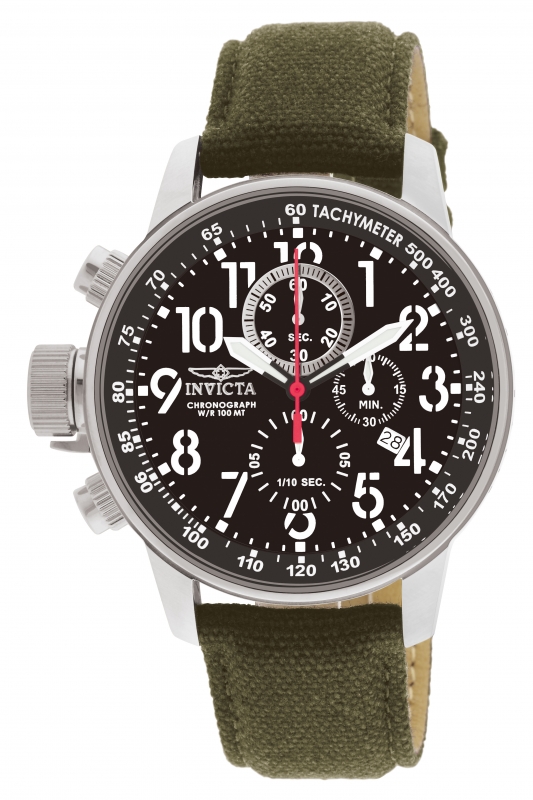 invicta force lefty crown chronograph black dial olive fabric men's watch 1873 invicta force lefty crown chronograph black dial olive fabric men's watch 1873