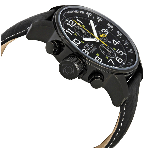 invicta lefty chronograph black dial black leather men's lefty watch 3332 invicta lefty chronograph black dial black leather men's lefty watch 3332
