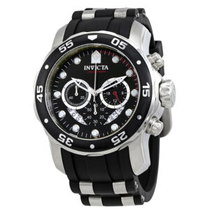 invicta men pro diver ocean master chronograph black dial black rubber watch 6977