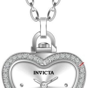 invicta mini angel quartz crystal silver dial ladies watch 49937