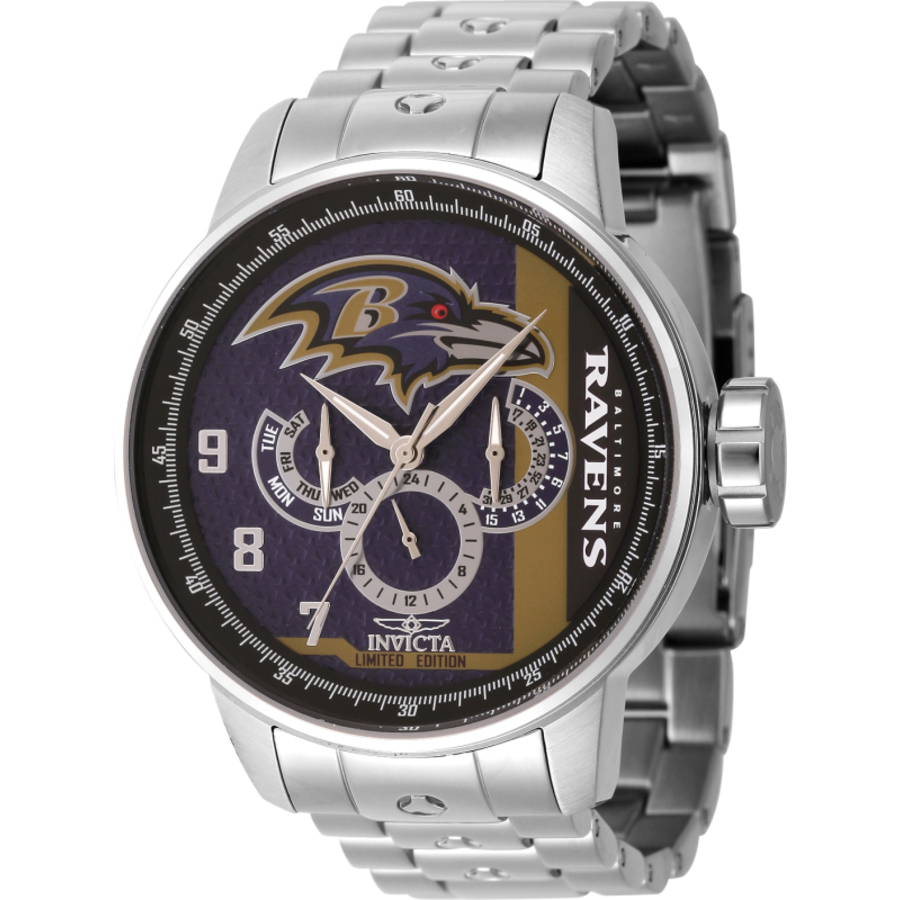 invicta nfl baltimore ravens gmt quartz men's watch 45140 invicta nfl baltimore ravens gmt quartz men's watch 45140