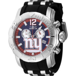 invicta nfl new york giants chronograph gmt quartz blue dial men's watch 48006