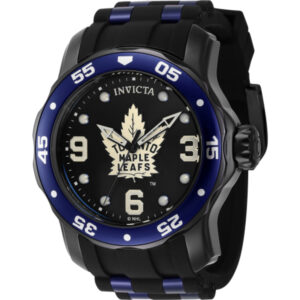 invicta nhl toronto maple leafs quartz black dial men's watch 42648