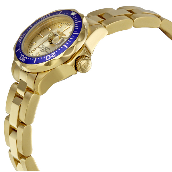 invicta pro diver champagne dial 18kt gold plated ladies watch 4610 invicta pro diver champagne dial 18kt gold plated ladies watch 4610