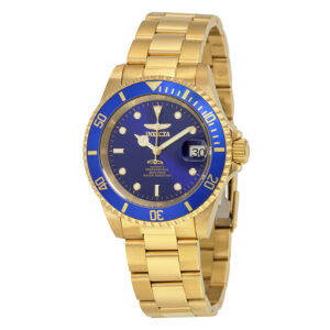 invicta pro diver automatic blue dial yellow gold plated men's watch 8930ob