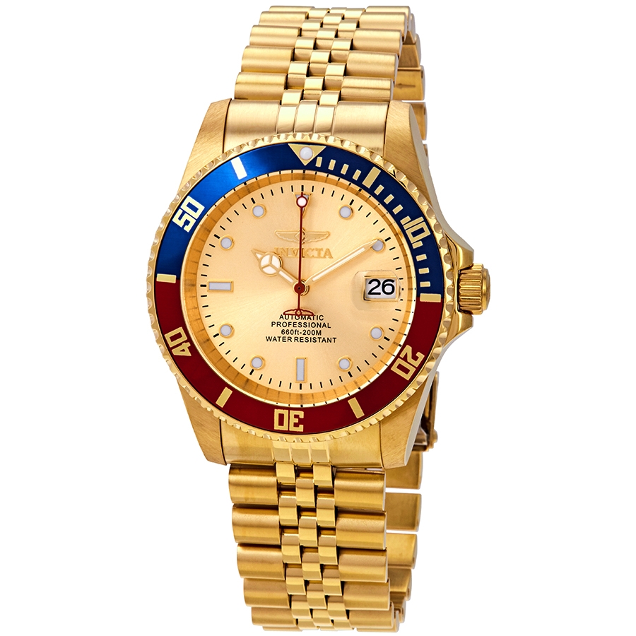 invicta pro diver pepsi bezel automatic gold dial men's watch 29183 invicta pro diver pepsi bezel automatic gold dial men's watch 29183