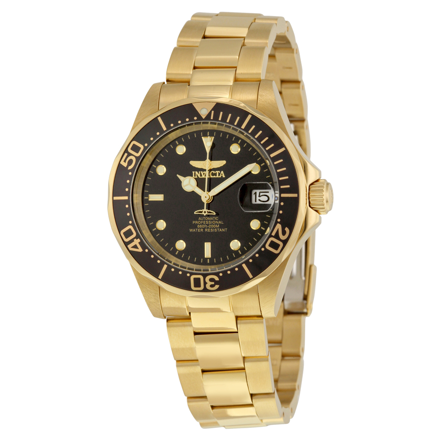 invicta pro diver automatic black dial gold plated men's watch 8929 invicta pro diver automatic black dial gold plated men's watch 8929
