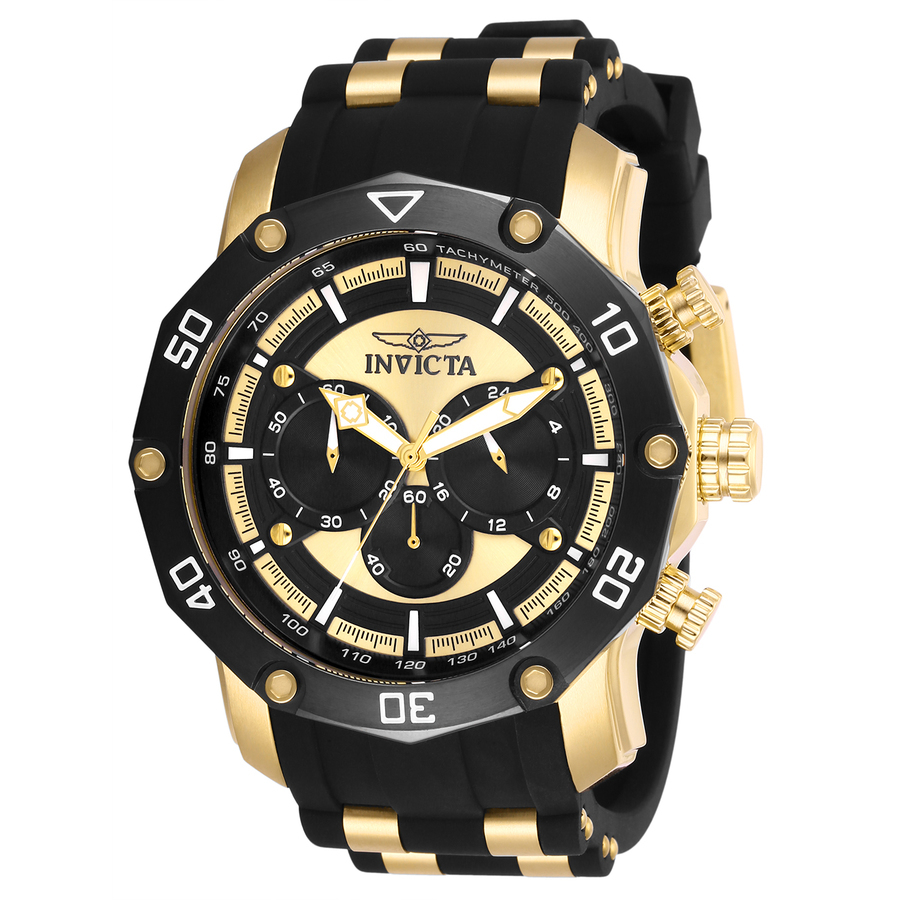 invicta pro diver chronograph black and yellow gold dial men's watch 28754 invicta pro diver chronograph black and yellow gold dial men's watch 28754