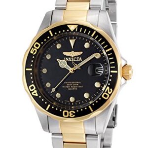 invicta pro diver black dial two tone men's watch 17049