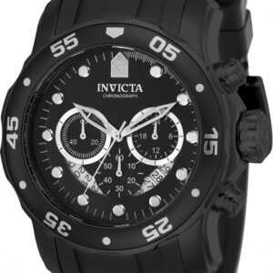 invicta pro diver chronograph black dial black polyurethane men's watch 21930
