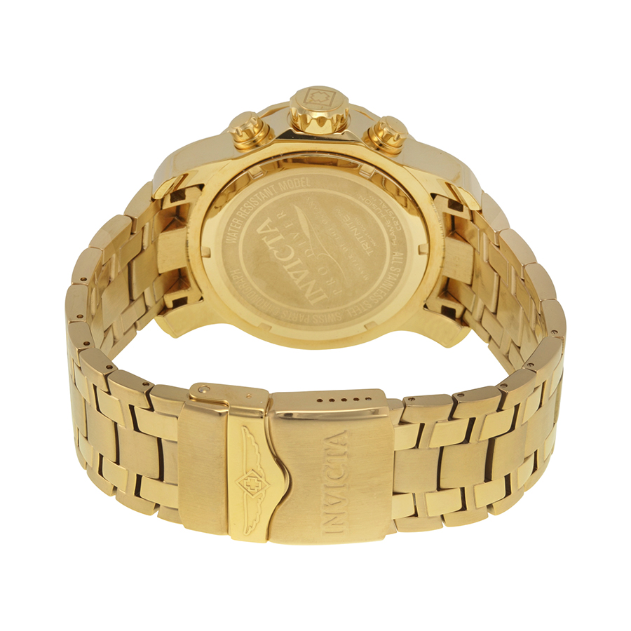 invicta pro diver chronograph black dial gold tone men's watch 0072 invicta pro diver chronograph black dial gold tone men's watch 0072