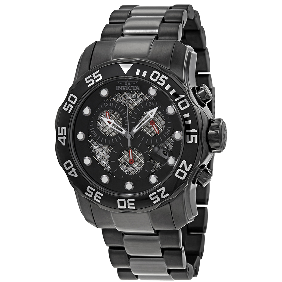 invicta pro diver chronograph black open weave dial men's watch 19838 invicta pro diver chronograph black open weave dial men's watch 19838