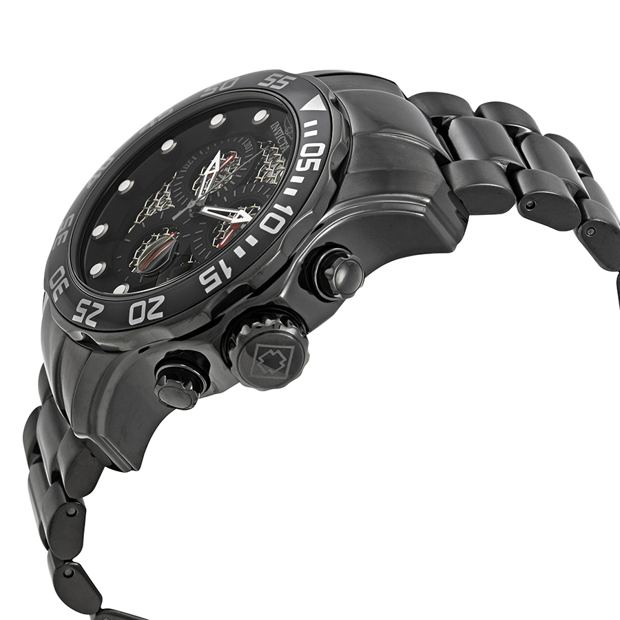 invicta pro diver chronograph black open weave dial men's watch 19838 invicta pro diver chronograph black open weave dial men's watch 19838