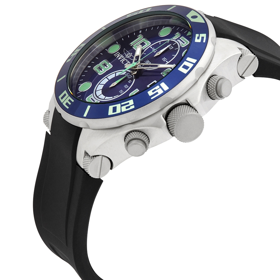 invicta pro diver chronograph blue dial black polyurethane men's watch 17813 invicta pro diver chronograph blue dial black polyurethane men's watch 17813