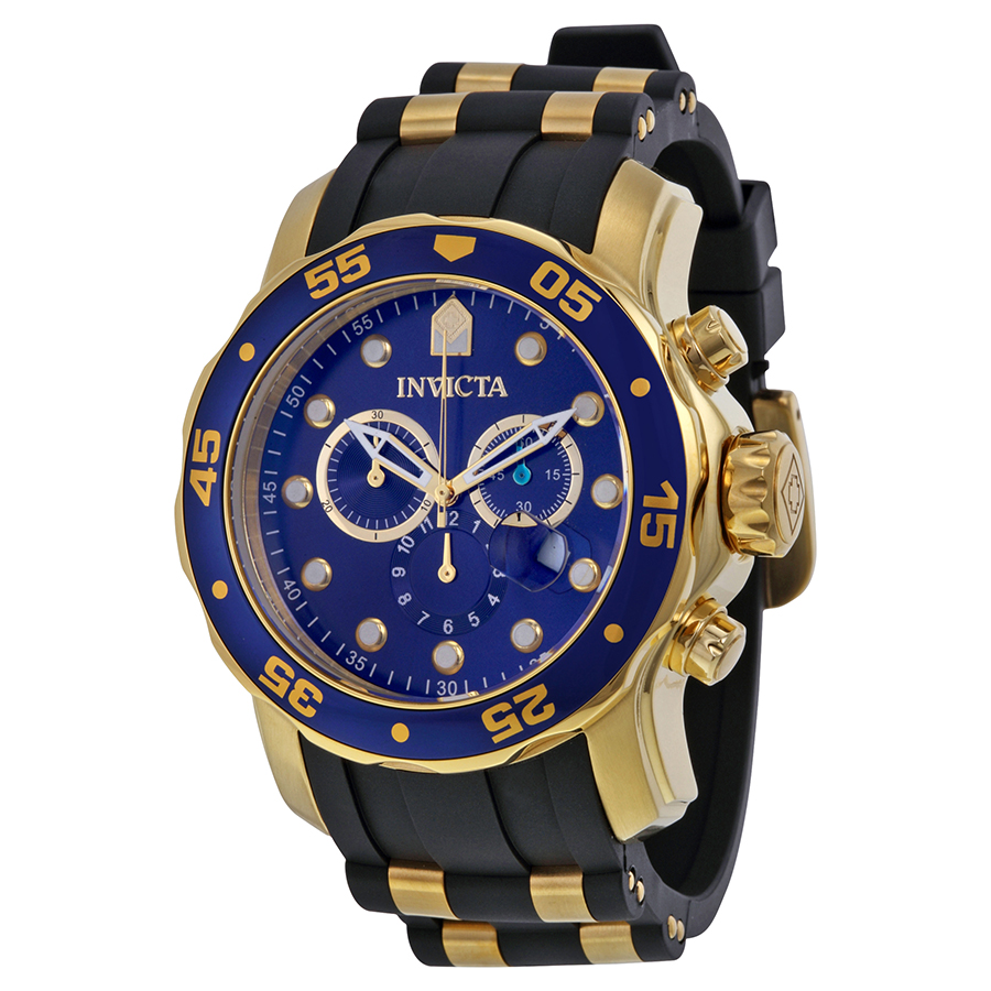 invicta pro diver chronograph blue dial black polyurethane men's watch 17882 invicta pro diver chronograph blue dial black polyurethane men's watch 17882