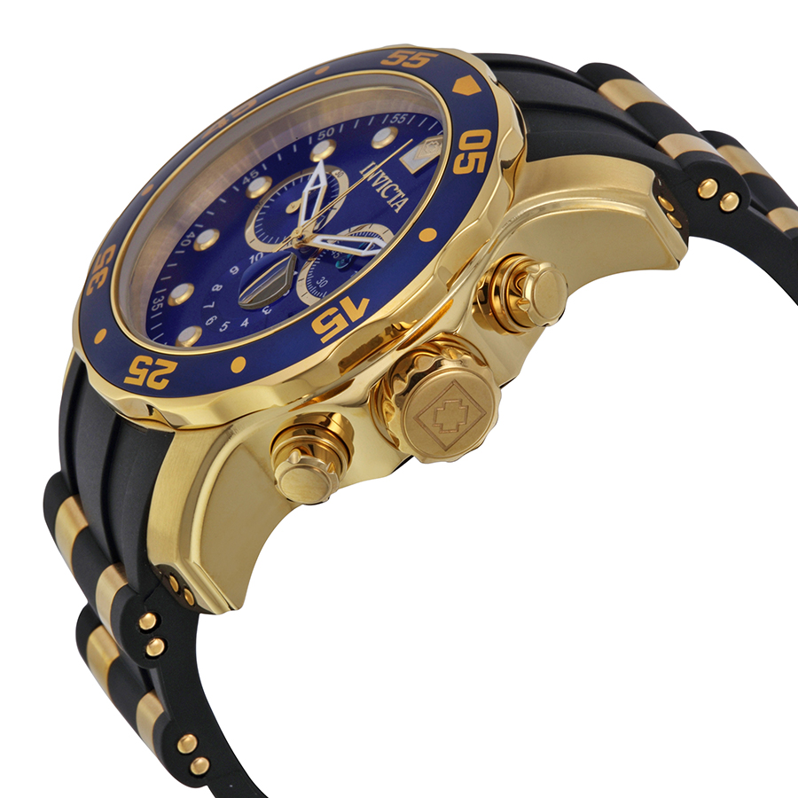 invicta pro diver chronograph blue dial black polyurethane men's watch 17882 invicta pro diver chronograph blue dial black polyurethane men's watch 17882