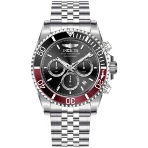 invicta pro diver chronograph gmt quartz black dial coke bezel men's watch 49838
