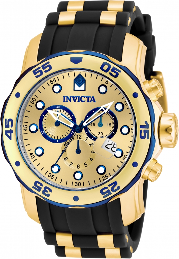 invicta pro diver chronograph gold dial black rubber men's watch 17887 invicta pro diver chronograph gold dial black rubber men's watch 17887